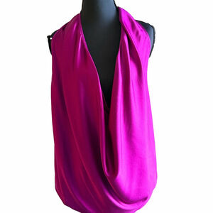 Ramy Brook Harriet silk Vibrant Purple Draped Sleeveless Top 6 ways to style M